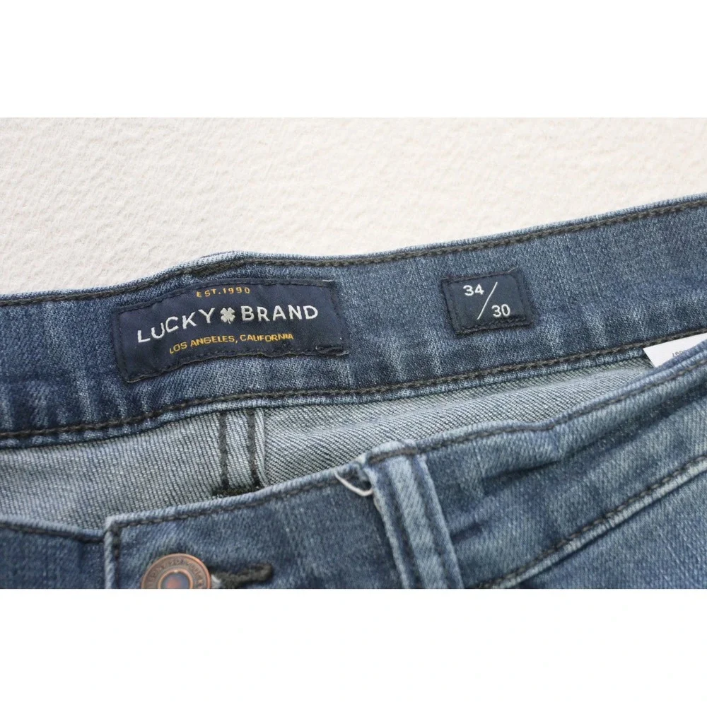 Lucky Brand 121 Slim Jeans Mens‎ 34x30 Blue Medium Wash Stretch Denim Excellent